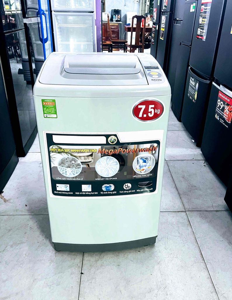MÁY GIẶT SANYO 7,5 KG. Giặt sạch. Vắt khô.. Mua bán Máy giặt tại Thành phố Thuận An Bình Dương được đăng bởi ĐIỆN MÁY HÙNG PHƯƠNG hình 1