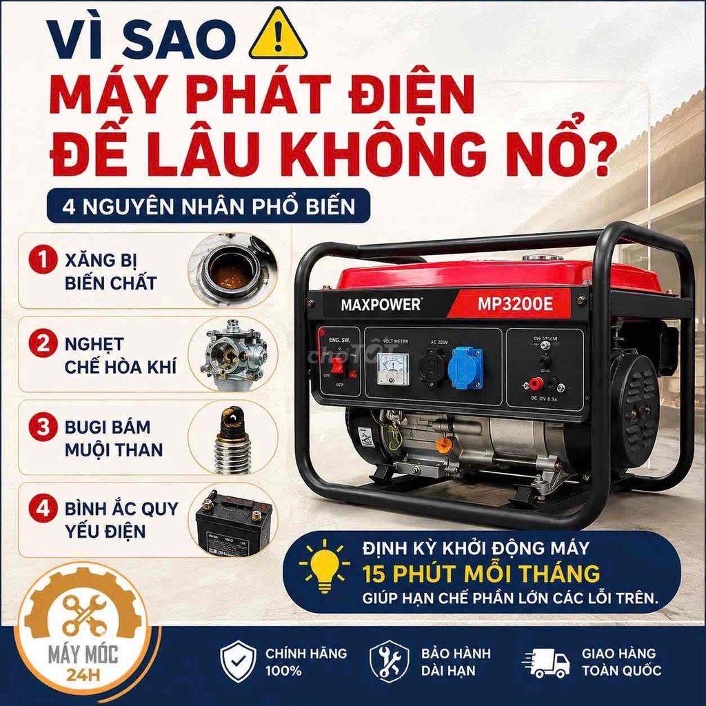 Khách Lên Máy 5KW để lại máy phát điện 3.3KW. Mua bán Đồ chuyên dụng, Giống nuôi trồng tại Thành phố Thuận An Bình Dương được đăng bởi Máy Móc 24H hình 1