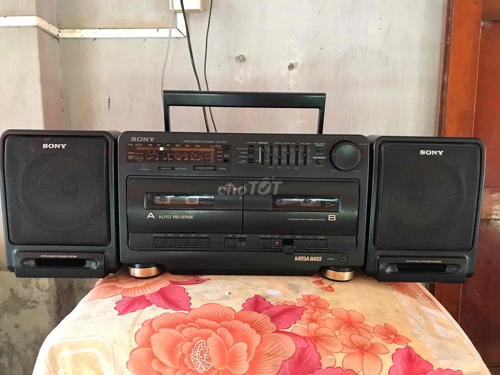 Đài cassette Sony CFS-710S Đen. Mua bán Tivi, Âm thanh tại Huyện Đất Đỏ Bà Rịa - Vũng Tàu được đăng bởi Thiện Lành hình 1