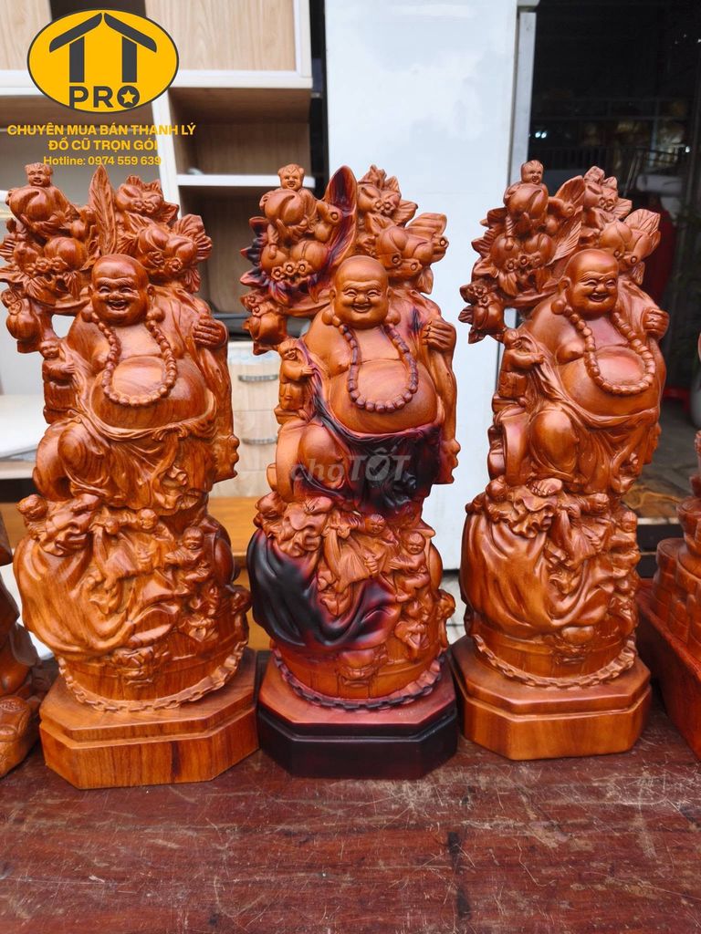 Tượng gỗ Tam Đa Gỗ tự nhiên Nâu