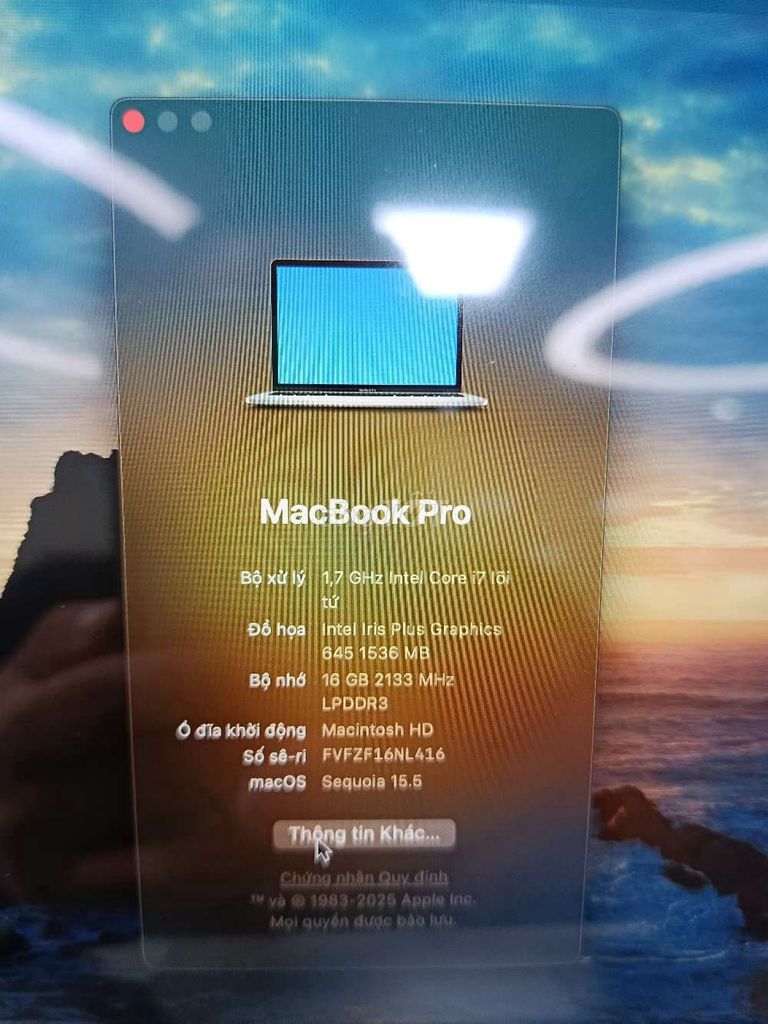 Macbook Pro 13 inch 2019, i7/16/256. Mua bán Laptop tại Quận Gò Vấp Tp Hồ Chí Minh được đăng bởi Minh Vương hình 3