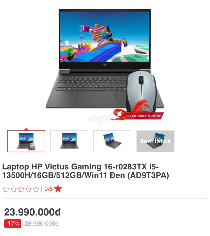 HP Victus Gaming 16 i5-13500H 16GB/512GB. Mua bán Laptop tại Thành phố Kon Tum Kon Tum được đăng bởi Thomas shelby hình 1