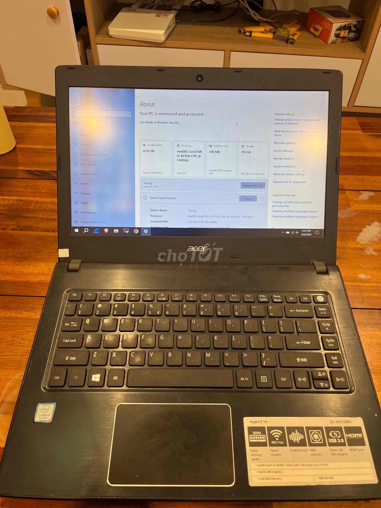 Acer E5-476 i5-8250U SSD. Mua bán Laptop tại Quận 7 Tp Hồ Chí Minh được đăng bởi Thành hình 1