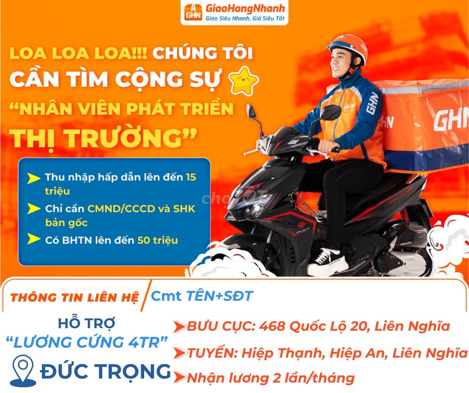 ĐỨC TRỌNG - NHÂN VIÊN GIAO HÀNG - THU NHẬP CAO