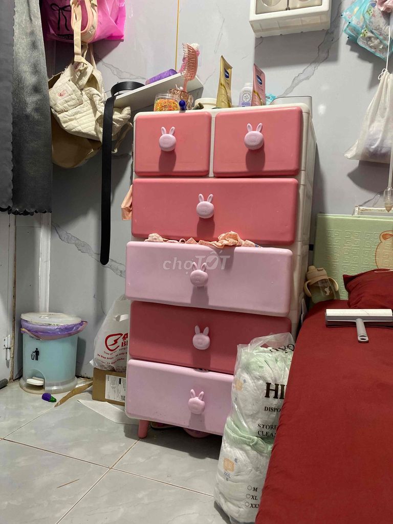 Tủ nhựa 109x55x40cm màu Hồng. Mua bán Tủ, kệ gia đình tại Huyện Phong Điền Cần Thơ được đăng bởi ái châu  hình 1