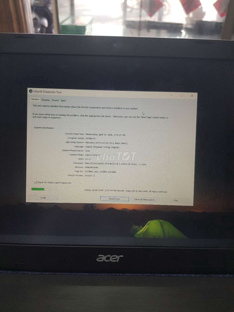 Bán lap top acer aspire A315-31 n4200/4/500g . Mua bán Laptop tại Quận Tân Phú Tp Hồ Chí Minh được đăng bởi Lơi hình 1