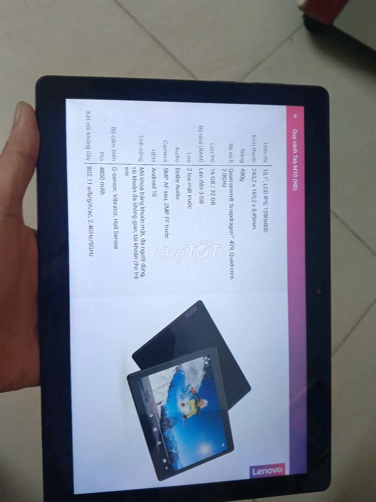 Lenovo Tab M10 (HD) 10.1 inch 2/32gb. Mua bán Máy tính bảng tại Quận Bình Tân Tp Hồ Chí Minh được đăng bởi văn thanh hình 1