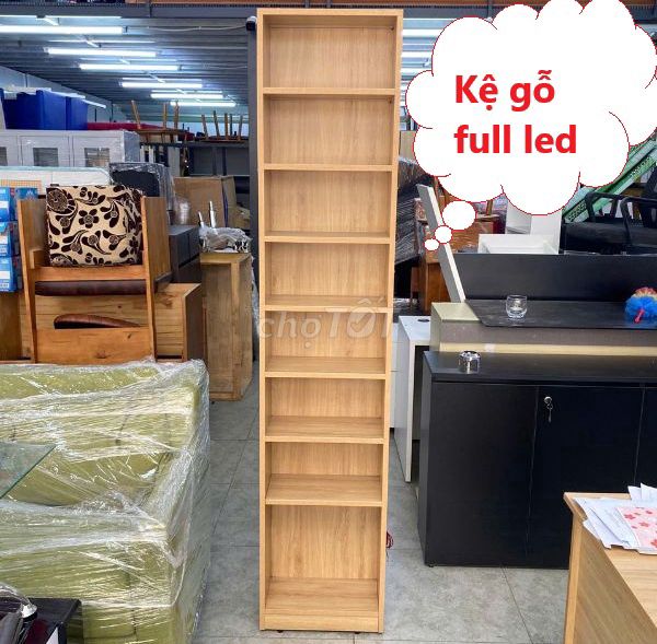 Kệ sách gỗ hiện đại full led,kệ trưng bày,kệ sách. Mua bán Tủ, kệ gia đình tại Quận Gò Vấp Tp Hồ Chí Minh được đăng bởi Kho Nội thất Cũ Mới Phú Nhàn hình 1