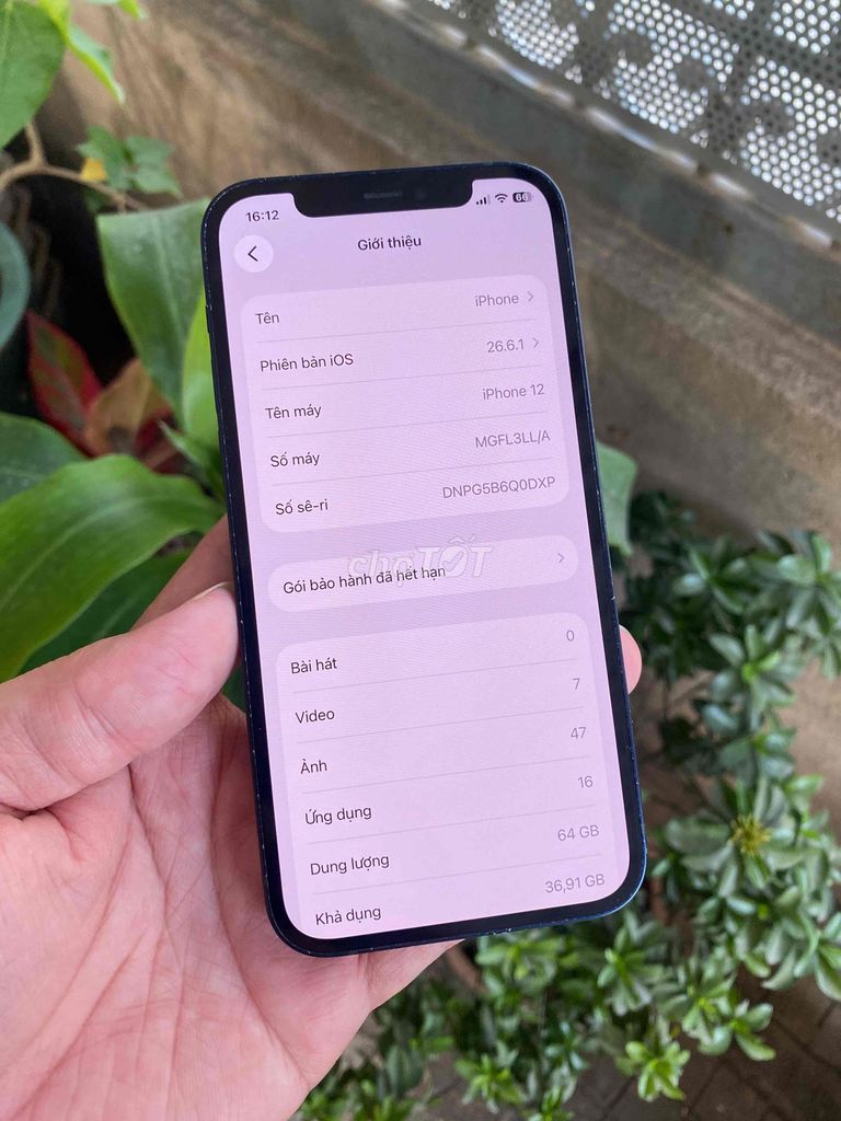 Apple iPhone 12 64GB Xanh đen 95%. Mua bán Điện thoại tại Thành phố Biên Hòa Đồng Nai được đăng bởi Thạch Lê hình 1
