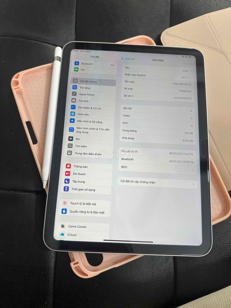 Apple iPad Gen 10 64GB pin 93 zinall. Mua bán Máy tính bảng tại Quận Nam Từ Liêm Hà Nội được đăng bởi Ngô Thị Yến hình 1