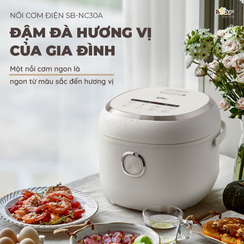 Nồi Cơm Điện Tử Bear Lòng Nồi 5 Lớp Đa Năng Nấu C