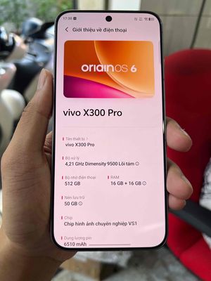 Vivo X300 Pro Dimensity 9500 16GB/512GB Full + Sạc