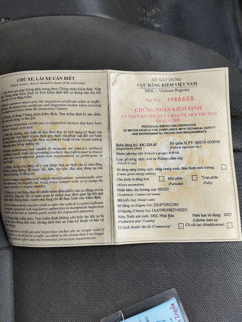 Bán tải Isuzu sx 2002 máy xăng nhập Nhật. Mua bán Ô tô tại Huyện Đại Lộc Quảng Nam được đăng bởi Khac son  hình 10