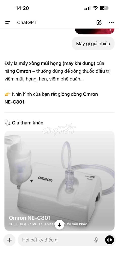 Máy xông khí dung Omron NE-C28. Mua bán Nội thất, đồ gia dụng khác tại Quận Bình Thạnh Tp Hồ Chí Minh được đăng bởi Lý hình 1