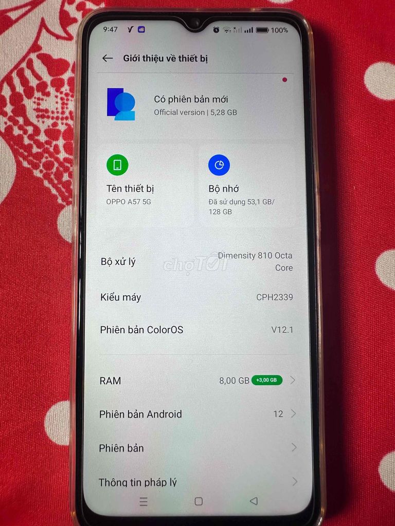 OPPO A57 5G 8GB/128GB 99%. Mua bán Điện thoại tại Quận Bình Tân Tp Hồ Chí Minh được đăng bởi  Dương hình 1