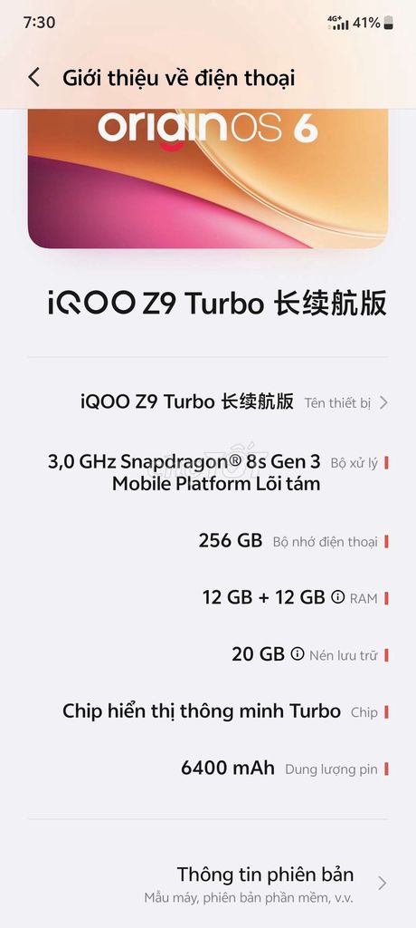 iQOO Z9 Turbo 12/ 256GB 6400mah. Mua bán Điện thoại tại Quận 5 Tp Hồ Chí Minh được đăng bởi Thanh Phong hình 1