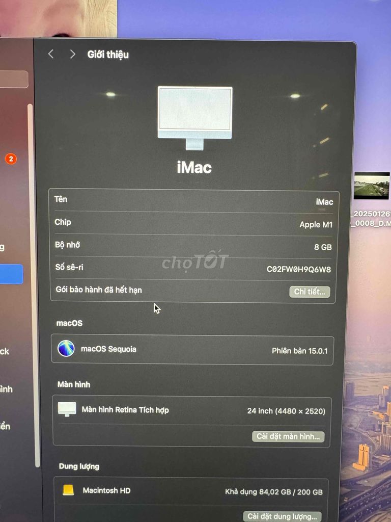 imac m1 8GPU 8Gb ram 512Gb