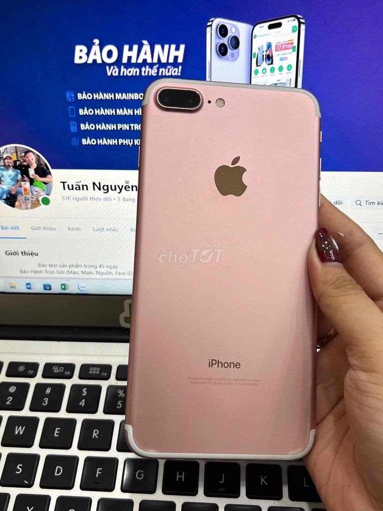 Iphone 7Plus 32G Hồng LLA - Pin 100%. Mua bán Điện thoại tại Quận 3 Tp Hồ Chí Minh được đăng bởi Tuấn Nguyễn Mobile  hình 1