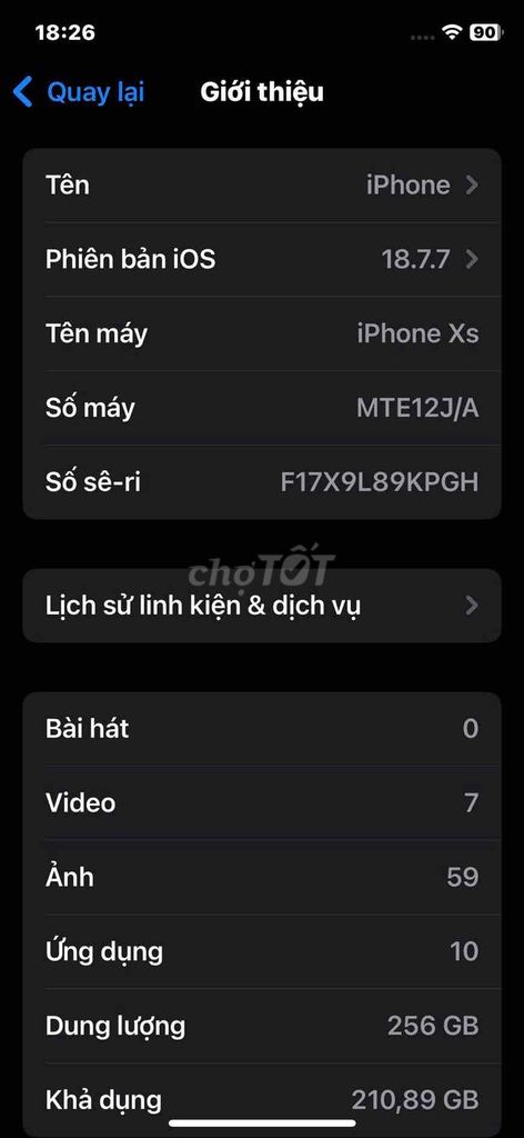 iPhone Xs 256GB Trắng. Mua bán Điện thoại tại Huyện Ea H'leo Đắk Lắk được đăng bởi Thuong  hình 1