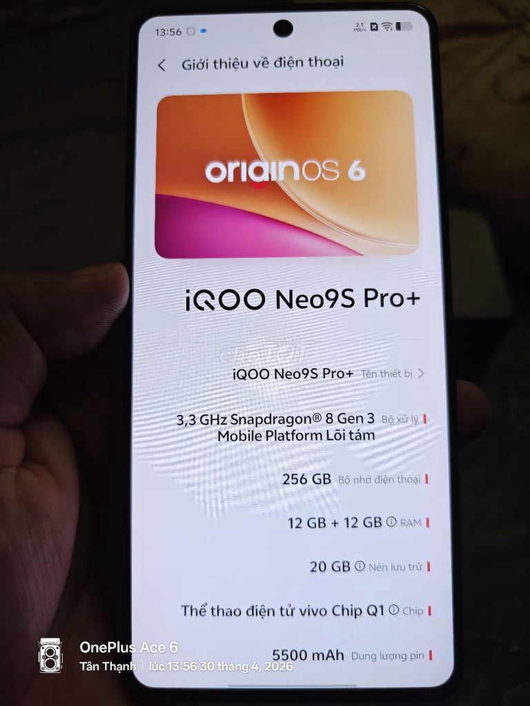 iQOO Neo9S Pro+ 256GB Đen. Mua bán Điện thoại tại Huyện Long Phú Sóc Trăng được đăng bởi thành tài hình 1
