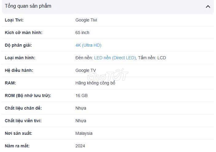 Tivi Sony K-65S30. Mua bán Tivi, Âm thanh tại Quận Gò Vấp Tp Hồ Chí Minh được đăng bởi Vương Toại hình 1