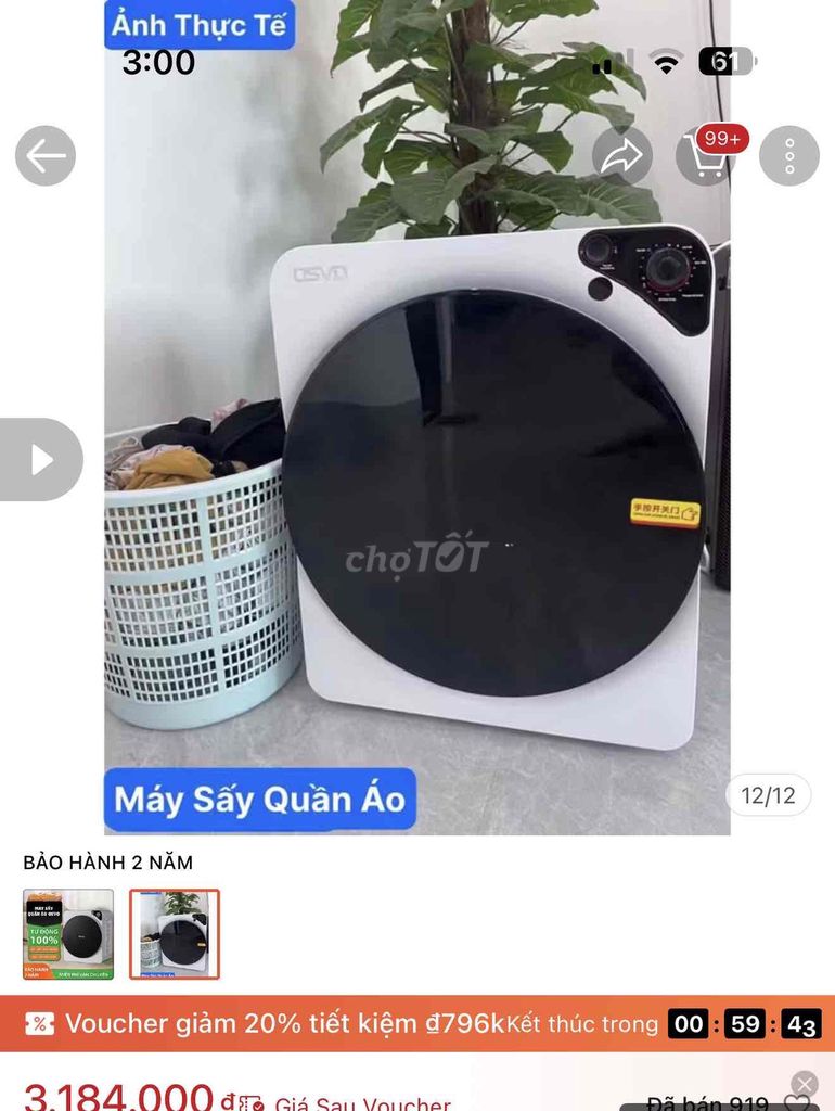 Máy sấy quần áo 5kg Trắng, pass siêu rẻ. Mua bán Nội thất, đồ gia dụng khác tại Thị xã Tân Uyên Bình Dương được đăng bởi NGUYEN TRAM hình 1