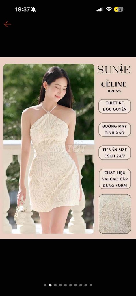 Đầm Nữ SUNIE CELINE Ren Trắng Size S. Mua bán Quần áo tại Quận Ngô Quyền Hải Phòng được đăng bởi Việt Hà (HĐ) hình 1