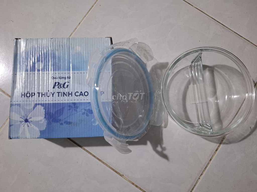 Set 3 thố thủy tinh 2 ngăn 950ml hàng km P&G