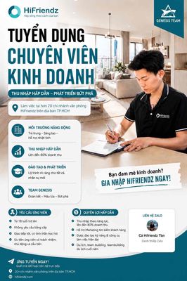 🔥 HIFRIENDZ TUYỂN DỤNG CHUYÊN VIÊN KINH DOANH 🔥