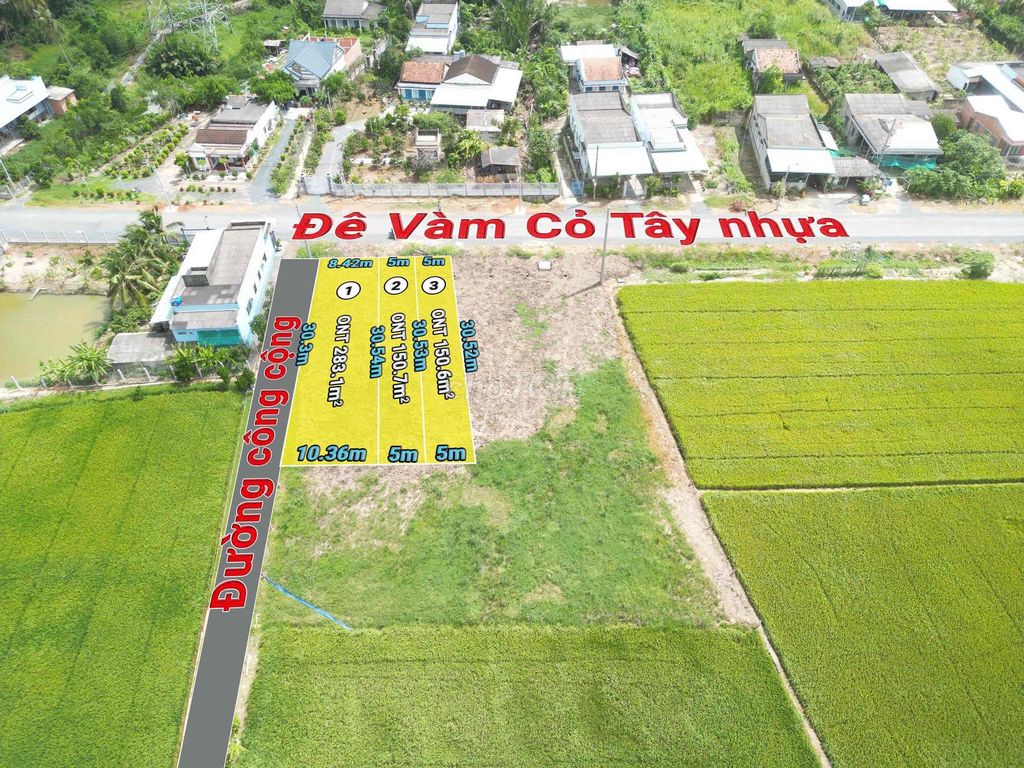 Thổ cư mặt tiền nhựa đê bao Vàm Cỏ, sát đường vành đai Tân An,m. Mua bán đất tại Huyện Tân Trụ Long An được đăng bởi Tuyến Lê hình 1
