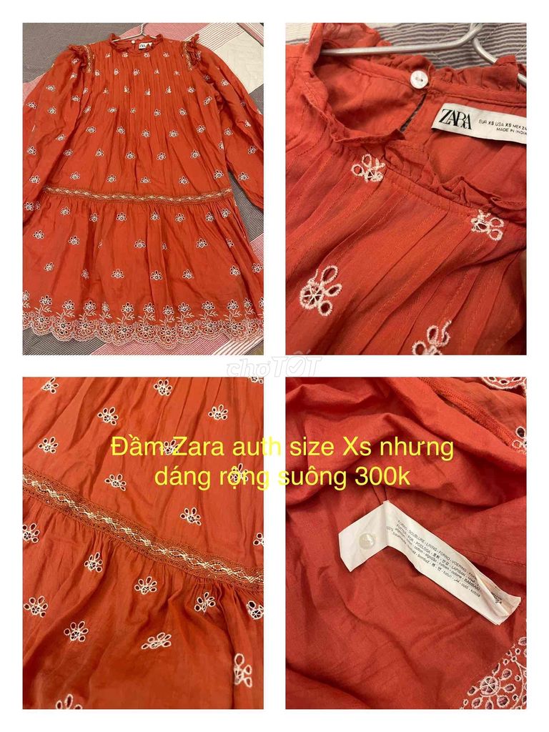 Váy Zara đỏ cam, size XS, 100% cotton. Mua bán Quần áo tại Huyện Thuỷ Nguyên Hải Phòng được đăng bởi Hoàng Yến hình 5