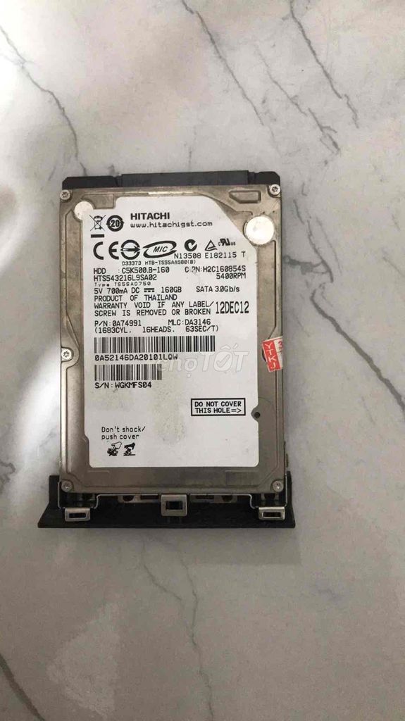 Ổ cứng HDD Hitachi 160GB SATA 3.0Gb/s Thái Lan. Mua bán Linh kiện (RAM, Card...) tại Quận Liên Chiểu Đà Nẵng được đăng bởi Bùi Văn An hình 1