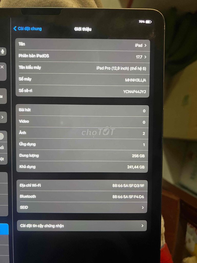 iPad Pro 12.9 M1 256gb wifi