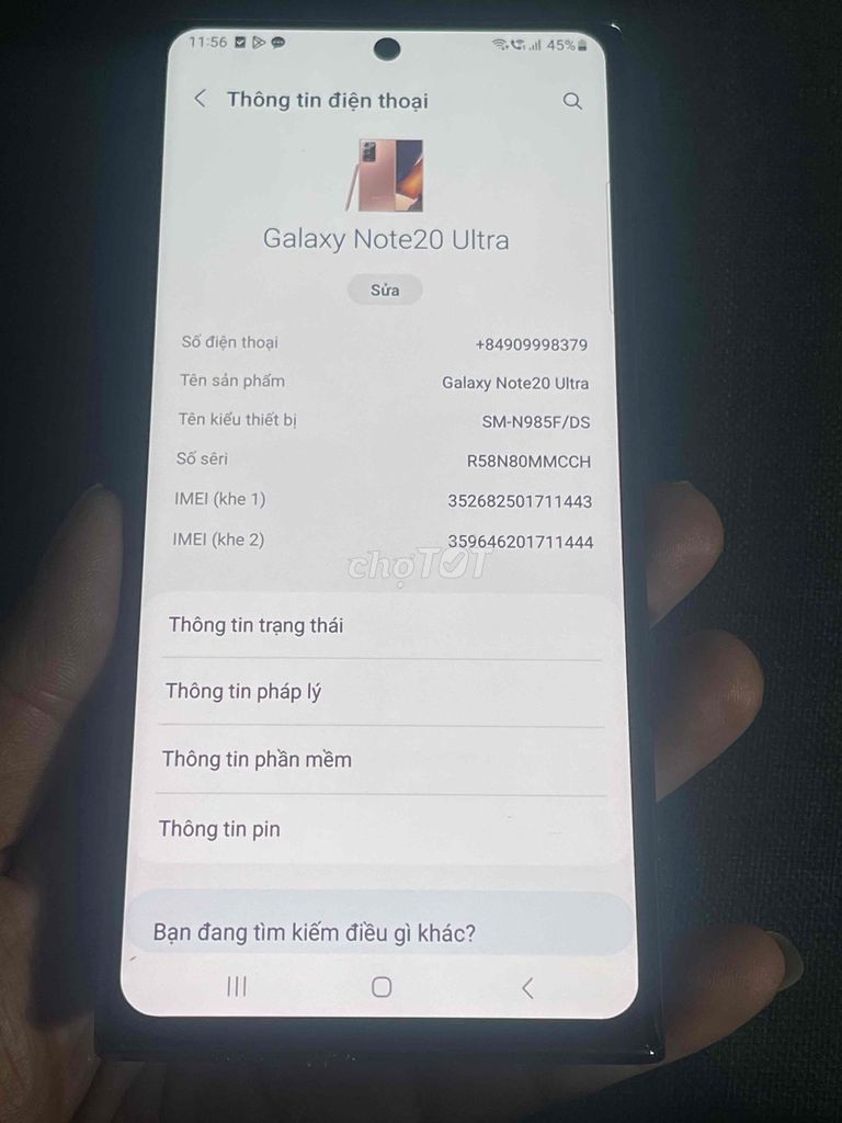 Samsung Galaxy Note20 Ultra 256GB Đồng,màn oled. Mua bán Điện thoại tại Quận 8 Tp Hồ Chí Minh được đăng bởi ngothanhdieungo hình 1
