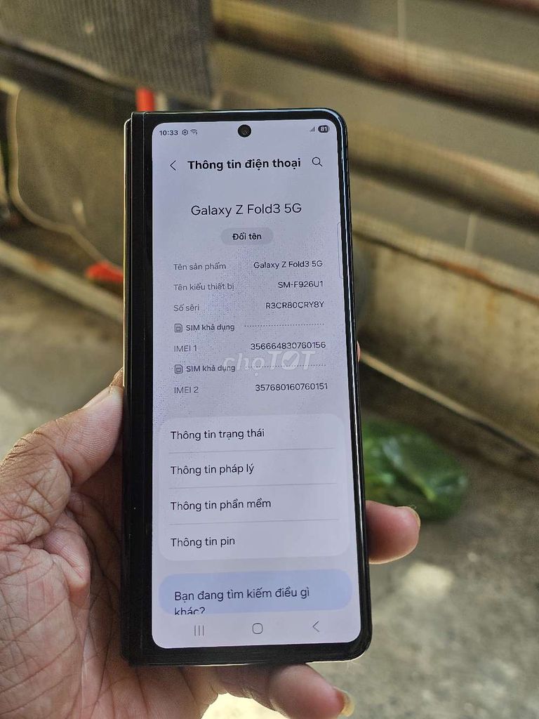  Galaxy Z Fold3 5G 512GB VN zin toàn bộ . Mua bán Điện thoại tại Quận 8 Tp Hồ Chí Minh được đăng bởi Thiên Hòa mobile  hình 1