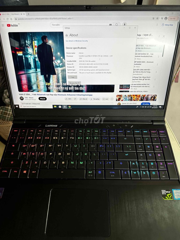 Máy gaming i7 8750h card 1060 6g. Mua bán Laptop tại Quận Cẩm Lệ Đà Nẵng được đăng bởi TÙNG VĂN hình 1