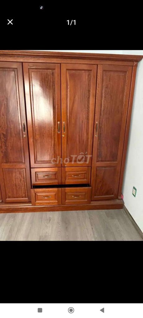 Tủ quần áo Gỗ Nâu 4 ngăn kéo Lớn. Mua bán Tủ, kệ gia đình tại Quận Cẩm Lệ Đà Nẵng được đăng bởi Thái phiên  hình 1