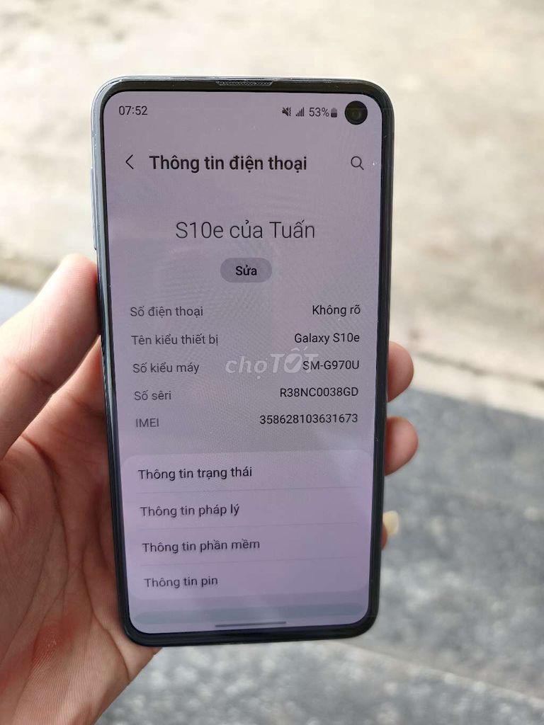 Samsung S10e máy zin màn đẹp . Mua bán Điện thoại tại Quận Hà Đông Hà Nội được đăng bởi Tên chưa cung cấp hình 1