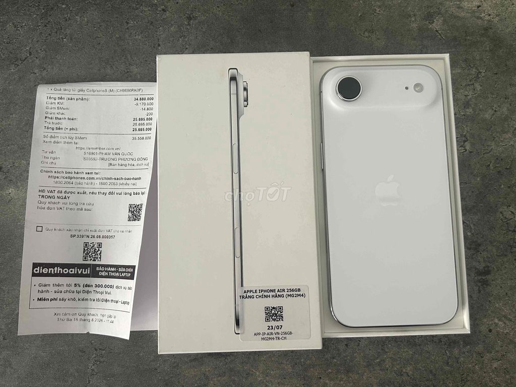 iPhone Air 256GB Trắng New - 1 đổi 1. Mua bán Điện thoại tại Quận Ninh Kiều Cần Thơ được đăng bởi Nguyên Mobile Thanh Lý Đổi Máy hình 1