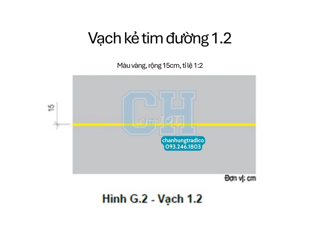 Vạch Kẻ Tim Đường 1.2 Vạch Đơn, Nét Liền, Màu Vàng. Dịch vụ tại Huyện Thủ Thừa Long An được đăng bởi Chấn Hưng Company hình 1