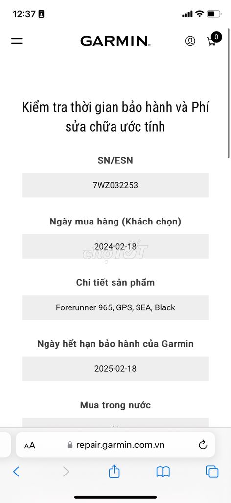 Garmin 965 ( Mua FPT được 1 năm)