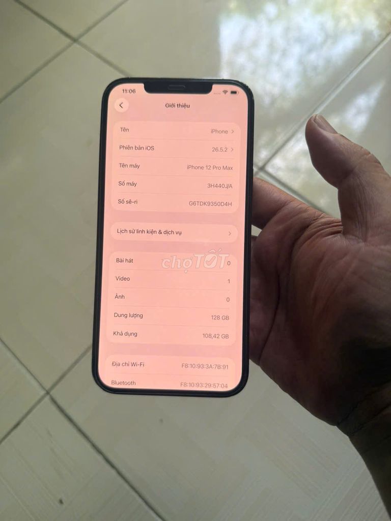 Bán iPhone 12 Pro Max 128GB Xanh Pin new, màn rin . Mua bán Điện thoại tại Quận Cẩm Lệ Đà Nẵng được đăng bởi NGUYỄN Văn Vũ hình 1