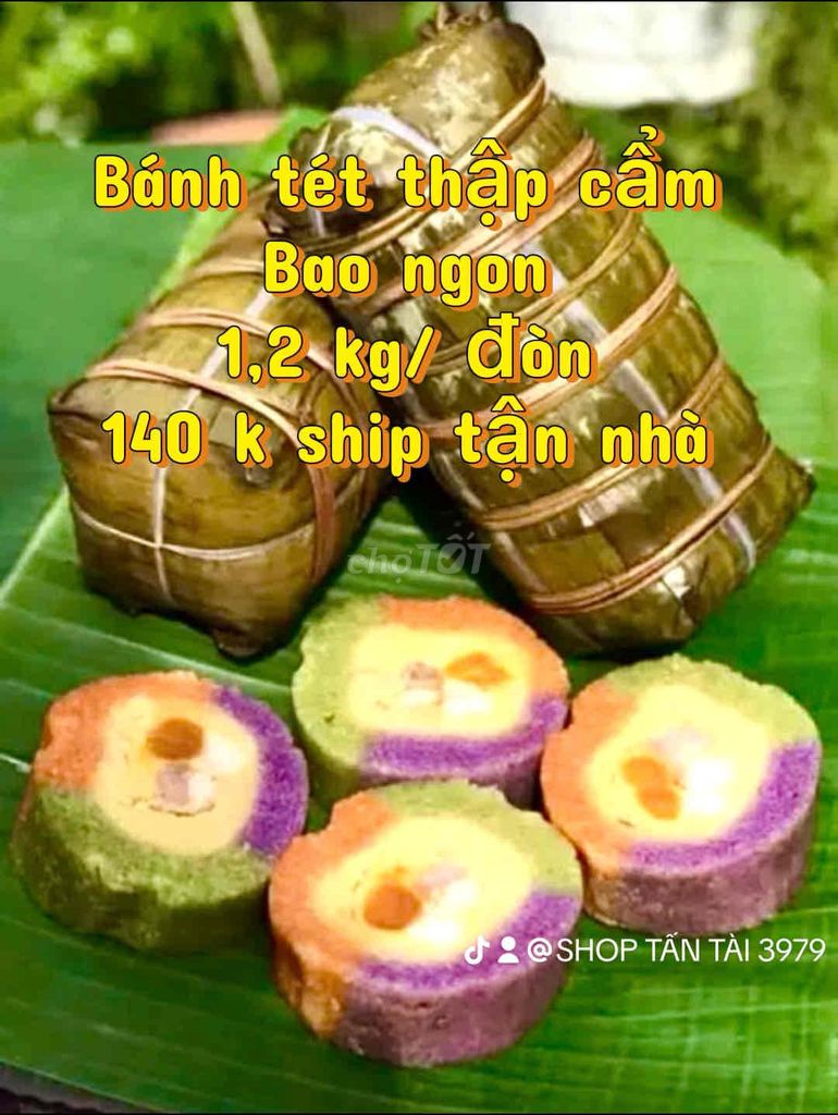 Bánh tét Thập cẩm 3 màu đậm đà hương vị. Mua bán Đồ ăn, thực phẩm và các loại khác tại Quận Cái Răng Cần Thơ được đăng bởi Tấn Tài hình 1