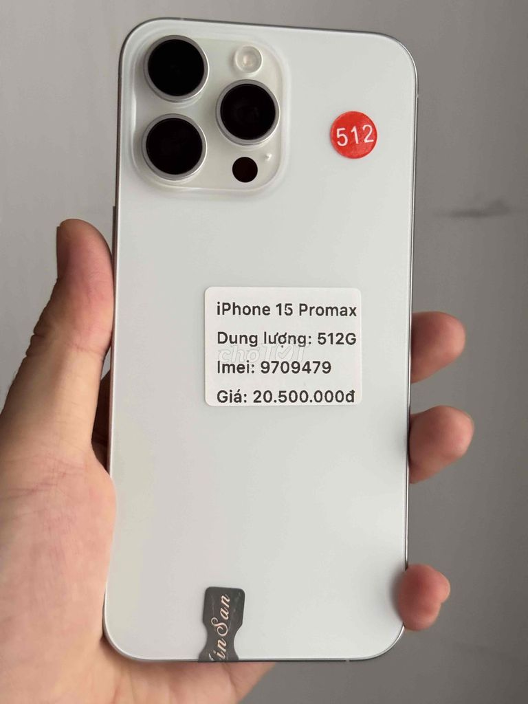 iPhone 15 Pro Max 512GB Trắng máy đẹp keng. Mua bán Điện thoại tại Thành phố Buôn Ma Thuột Đắk Lắk được đăng bởi Nguyễn Hoàng hình 1