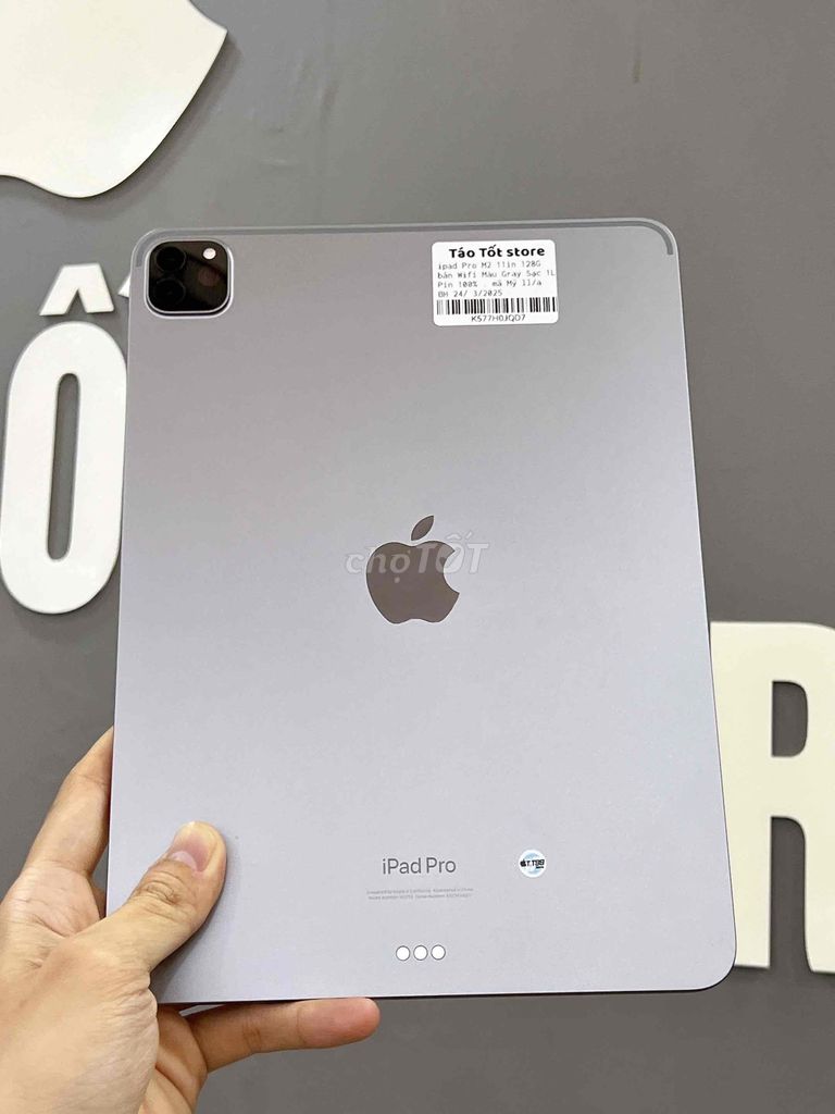 ipad pro 11in Chip M2 128G Wifi Gray cbh 2025 dài