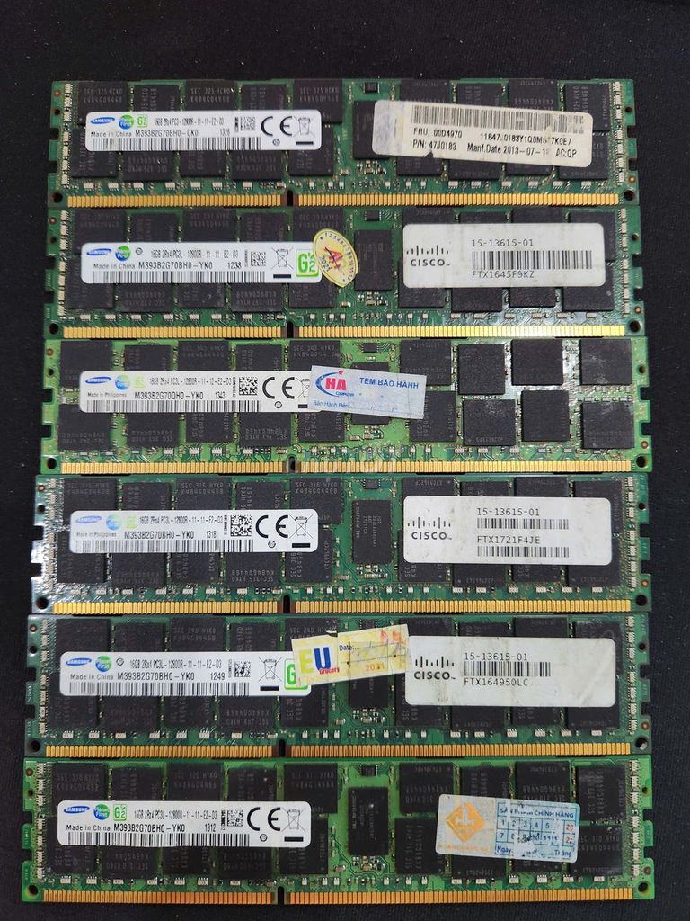 RAM Samsung DDR3 ECC 16GB M393B2G70BHO. Mua bán Linh kiện (RAM, Card...) tại Quận Long Biên Hà Nội được đăng bởi Đỗ Sĩ Quý hình 1
