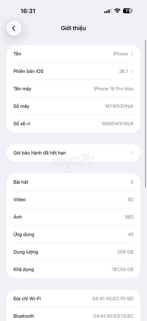 iPhone 16 Pro Max 256GB VN/A. Mua bán Điện thoại tại Huyện Kiến Thuỵ Hải Phòng được đăng bởi An An hình 1
