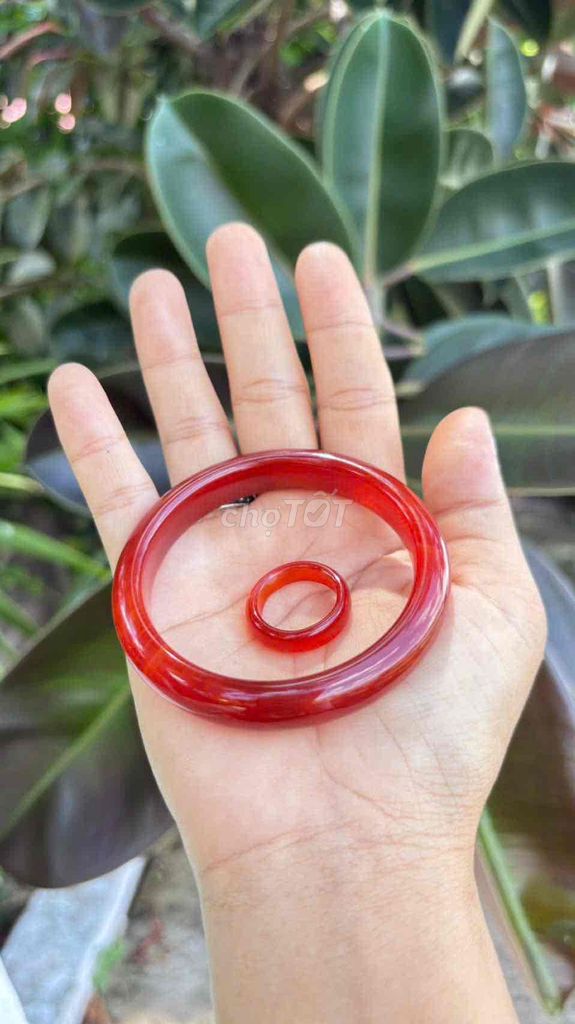 Vòng nhẫn mã não đỏ nữ size 55/14. Mua bán Phụ kiện thời trang khác tại Huyện Vĩnh Hưng Long An được đăng bởi Tuyết Trần hình 1