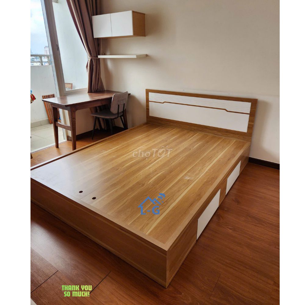GIƯỜNG MDF 2 HỘC KÉO – ĐẸP, GỌN, GIƯỜNG MDF--gỗ. Mua bán Giường, chăn ga gối nệm tại Quận 6 Tp Hồ Chí Minh được đăng bởi GIƯỜNG SẮT SƠN LÂM hình 1