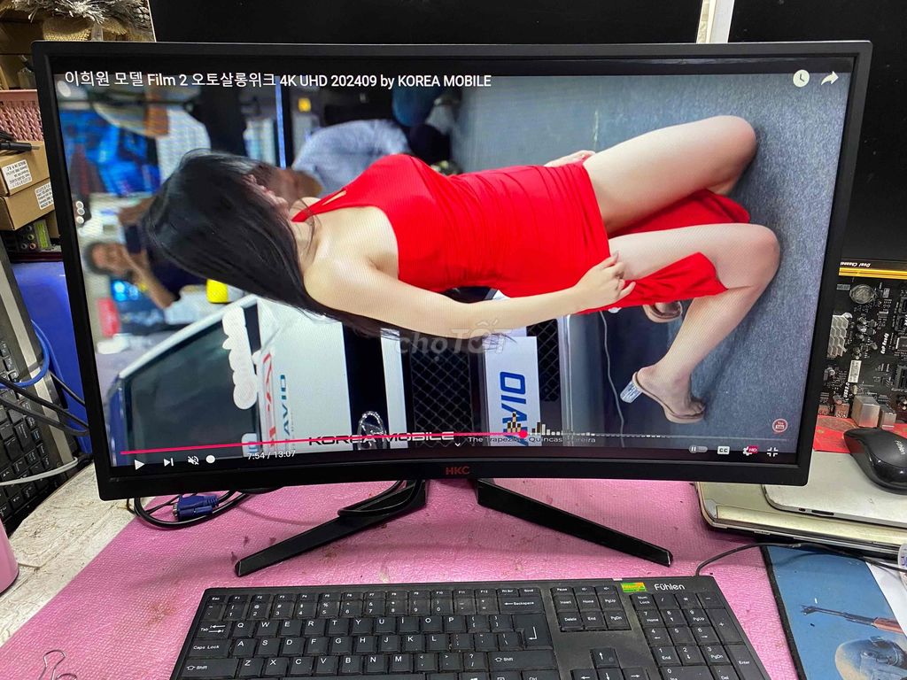 Màn HKC 27 in cong 144hz đẹp bền BH 1 tháng Ok ae